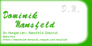 dominik mansfeld business card